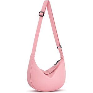 Small Sling Crossbody Rose Bag Women Men Mini Crescent Nylon Bag Zippers